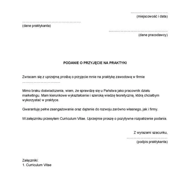Skuteczne podanie o praktyki zawodowe – wzór, który oczaruje każdego pracodawcę